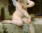 William Adolphe Bouguereau : Cupid with a Butterfly